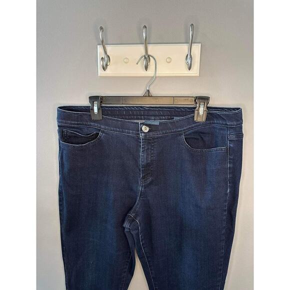 J. Jill Denim 5-Pocket Leggings Dark Wash Skinny Jeggings Blue Women's Size 14 - Picture 5 of 8
